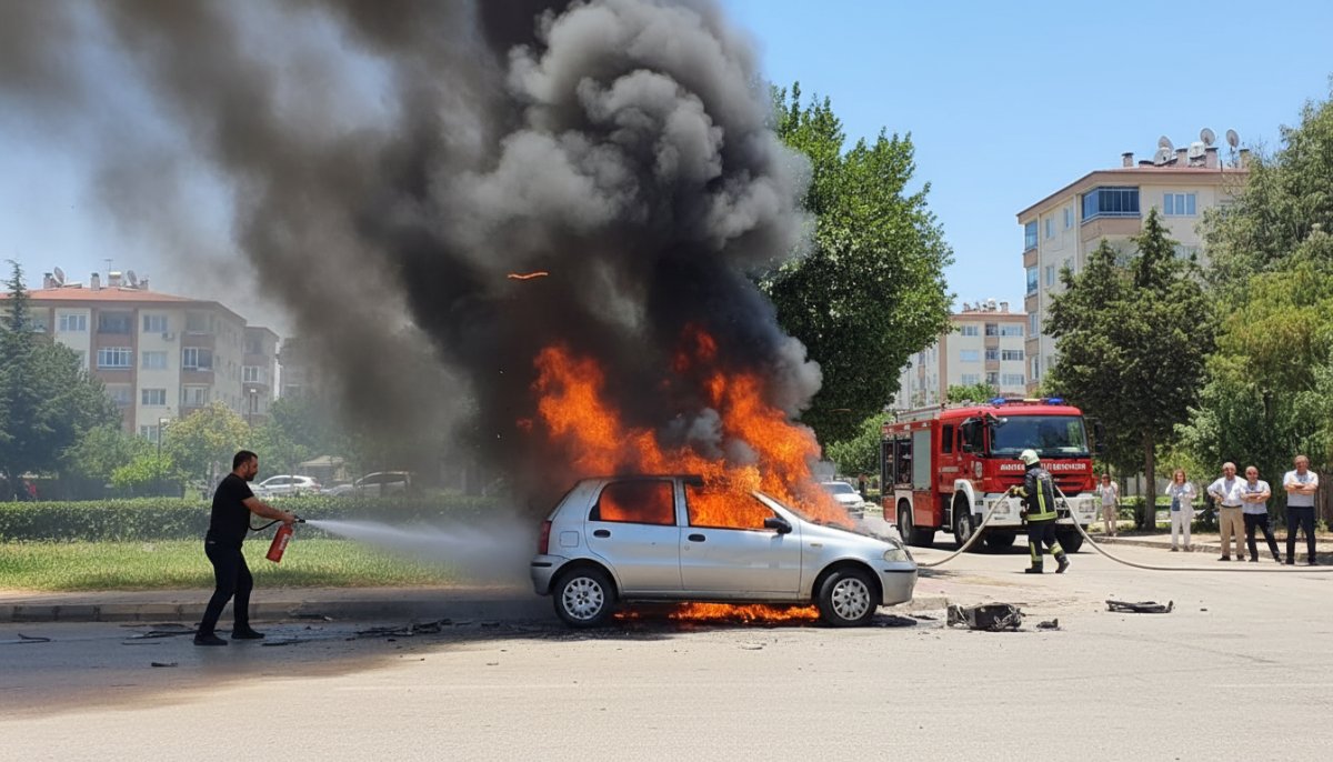 Adana Seyhan'da Araç Yangını Patlamalara Neden Oldu
