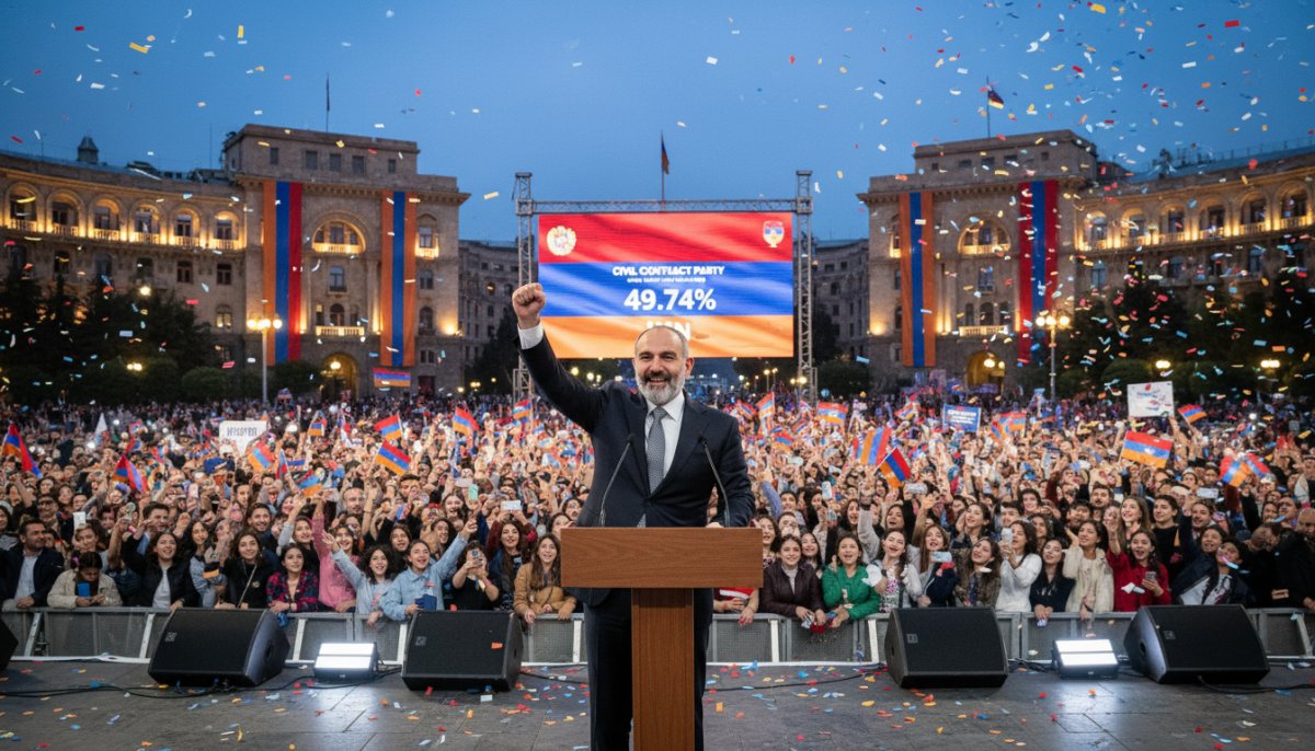 Ermenistan'da Paşinyan'ın Partisi Seçim Zaferini Resmen İlan Etti
