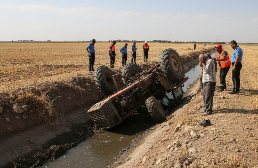 Şanlıurfa’da sulama kanalına devrilen traktörde 4 yaşındaki çocuk can verdi