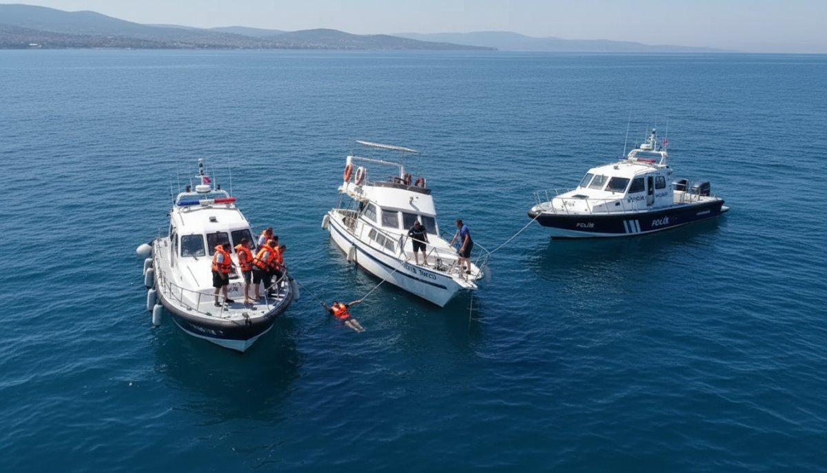 İzmir Narlıdere'de Su Alan Teknedeki 6 Kişi Kurtarıldı