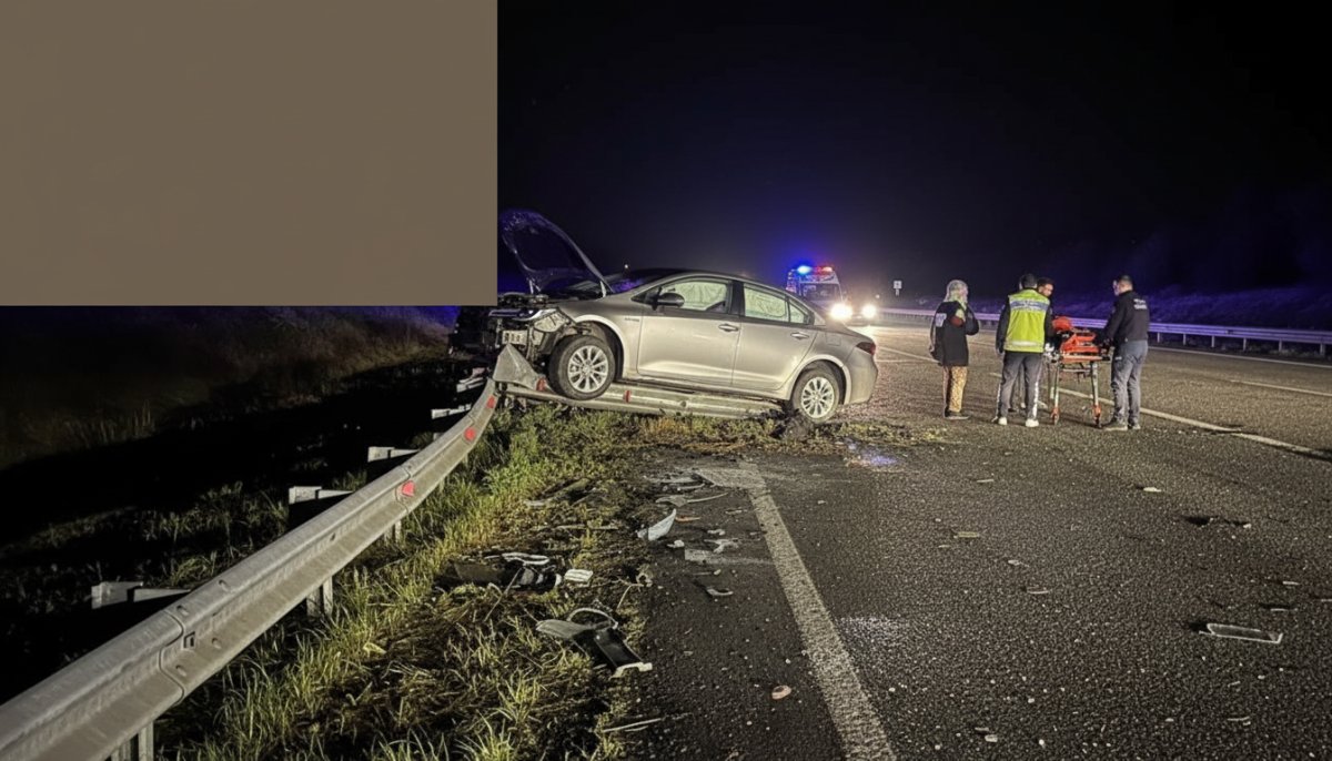 Kastamonu'da feci kaza: Kontrolden çıkan otomobil refüje çarptı, 2 yaralı