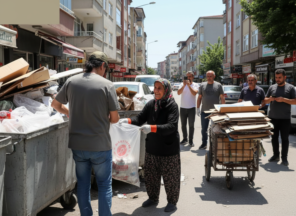 Şarkıcı Çelik'ten Örnek Dayanışma: Atık Kağıt Toplayan Kadına Yardım Etti
