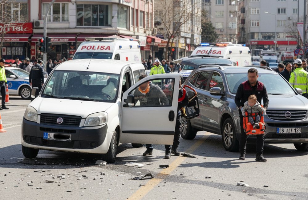 Samsun İlkadım'da Kaza: Baba ve 2 Yaşındaki Oğlu Yaralandı