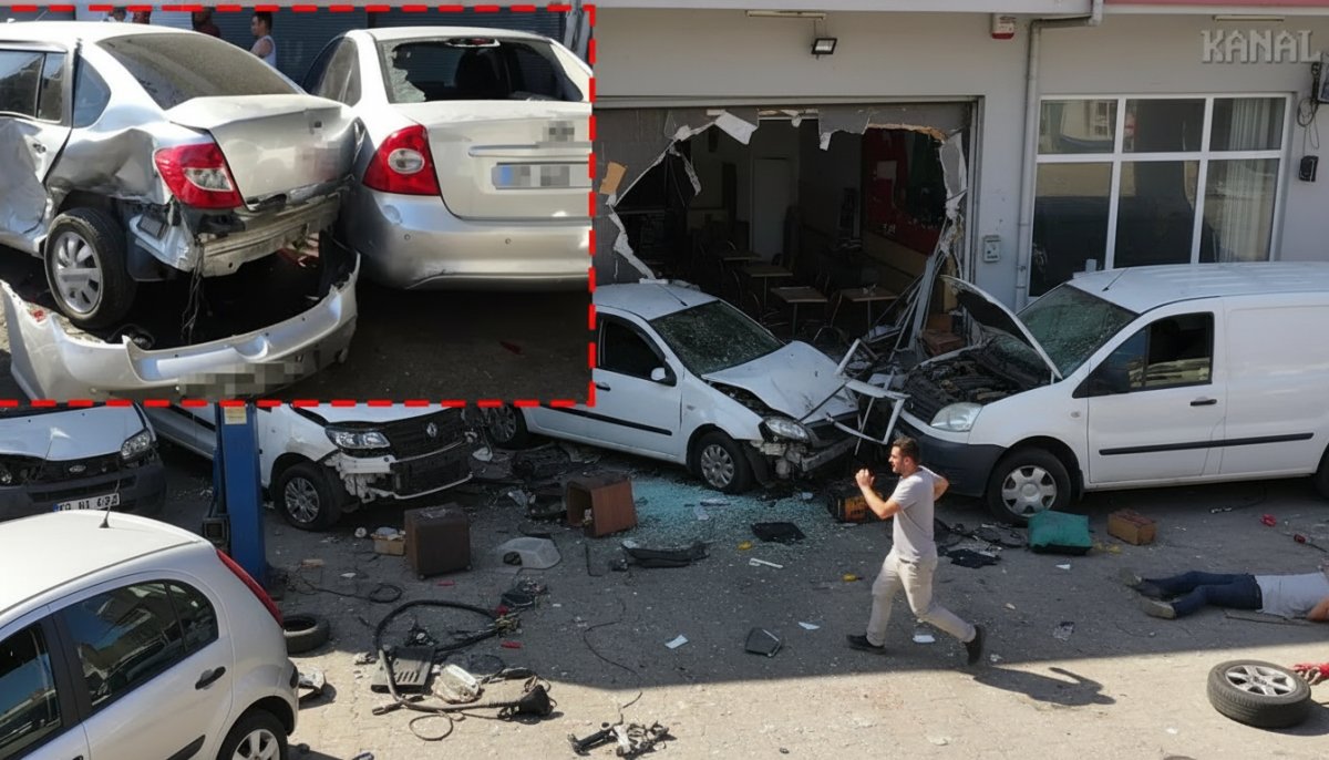 Antalya'da Gaz Pedalı Takılı Kalan Araç Ortalığı Savaş Alanına Çevirdi! 7 Araç Hasar Gördü, O Anlar Kamerada
