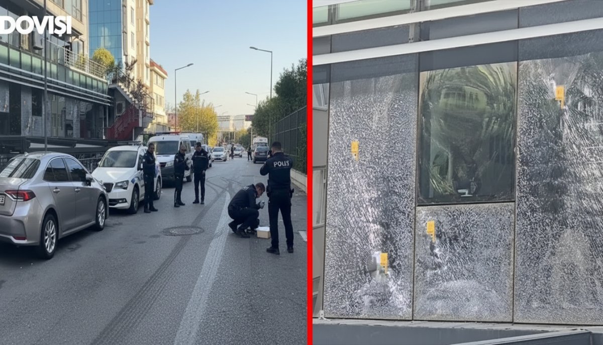 Beykoz'da iş merkezine silahlı saldırı: Şüpheliler motosikletle kaçtı