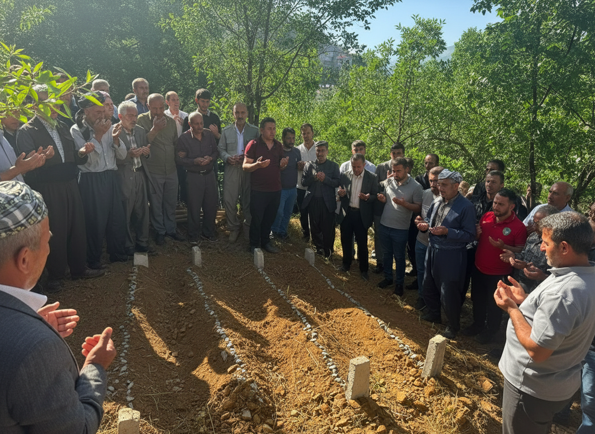 Hakkari'de boşanma aşamasındaki eşi tarafından öldürülen kadın, annesi ve iki kardeşi aynı mezarlıkta defnedildi