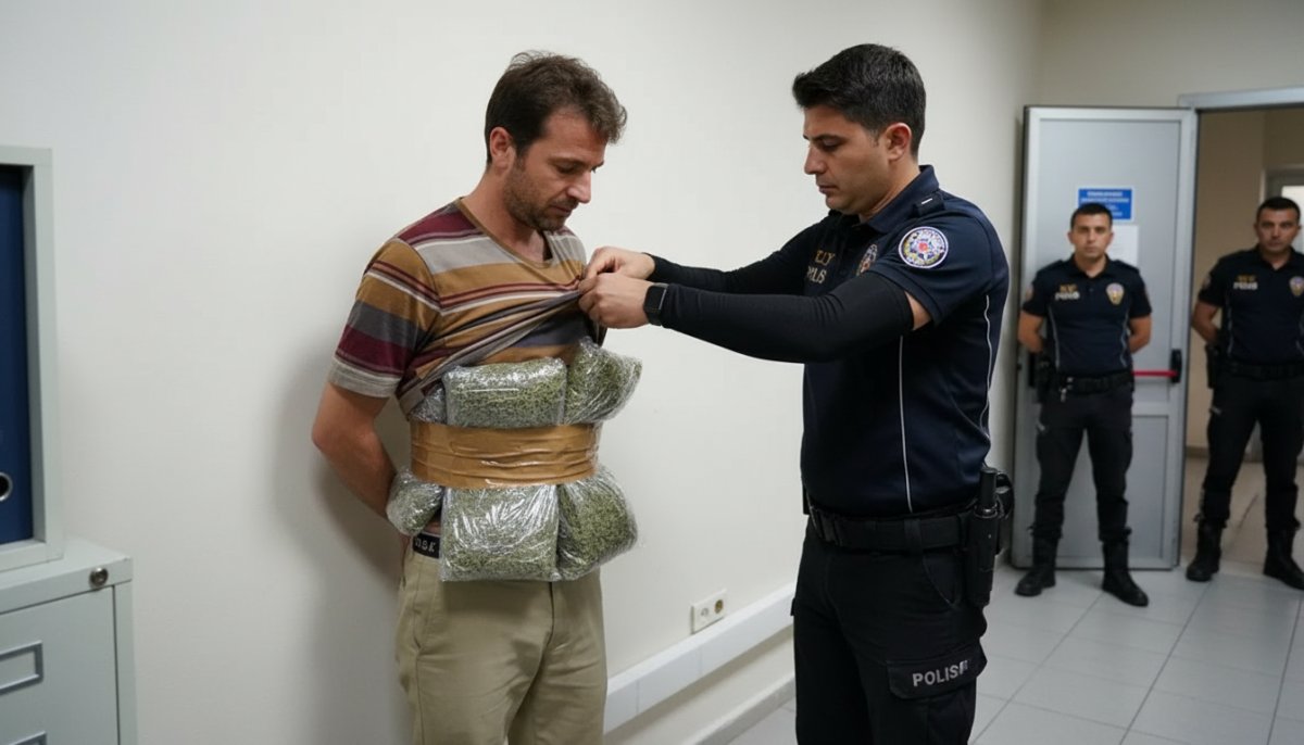Hatay'da Akılalmaz Olay: Uyuşturucu Taciri, 500 Gram Esrarı Beline ve Bacağına Bantla Gizledi