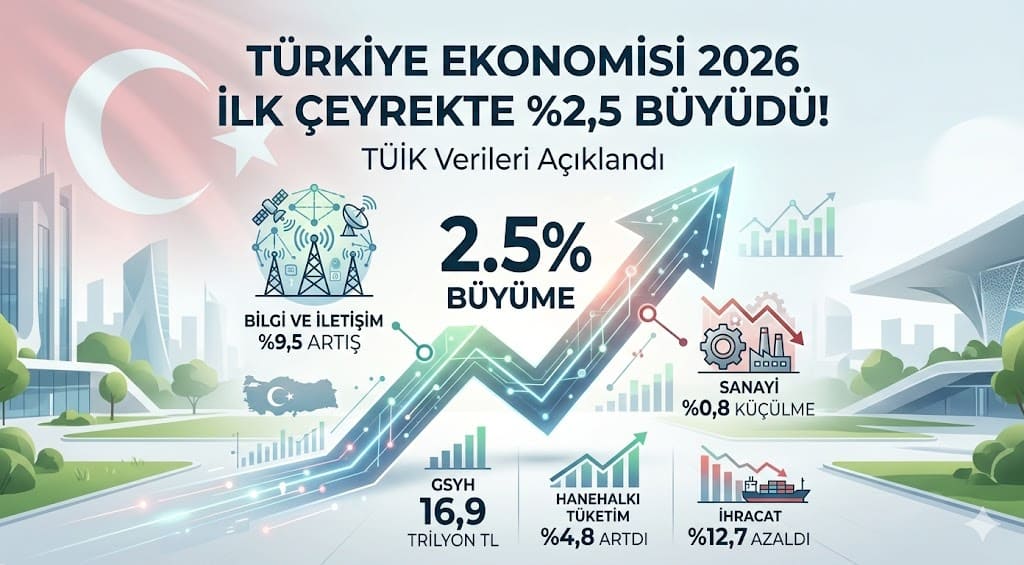 Türkiye Ekonomisi 2026 İlk Çeyrekte %2,5 Büyüdü! TÜİK Verileri Açıklandı