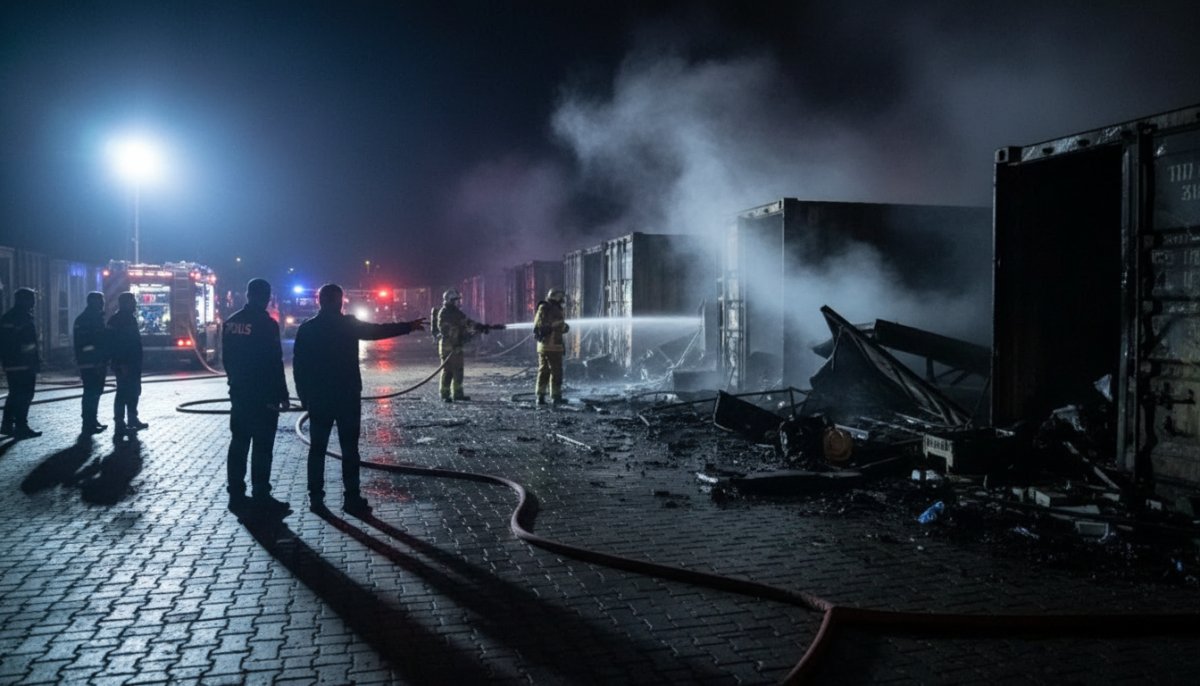 Malatya'da avukatların konteyner ofislerinde yangın: Çok sayıda konteyner kullanılamaz hale geldi