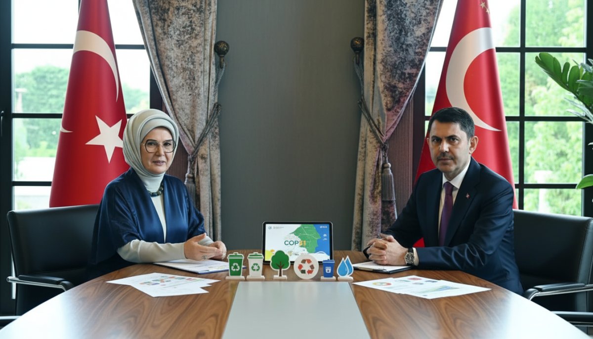Emine Erdoğan, Bakan Murat Kurum'u Kabul Etti: Görüşmede Sıfır Atık ve COP31 Ele Alındı