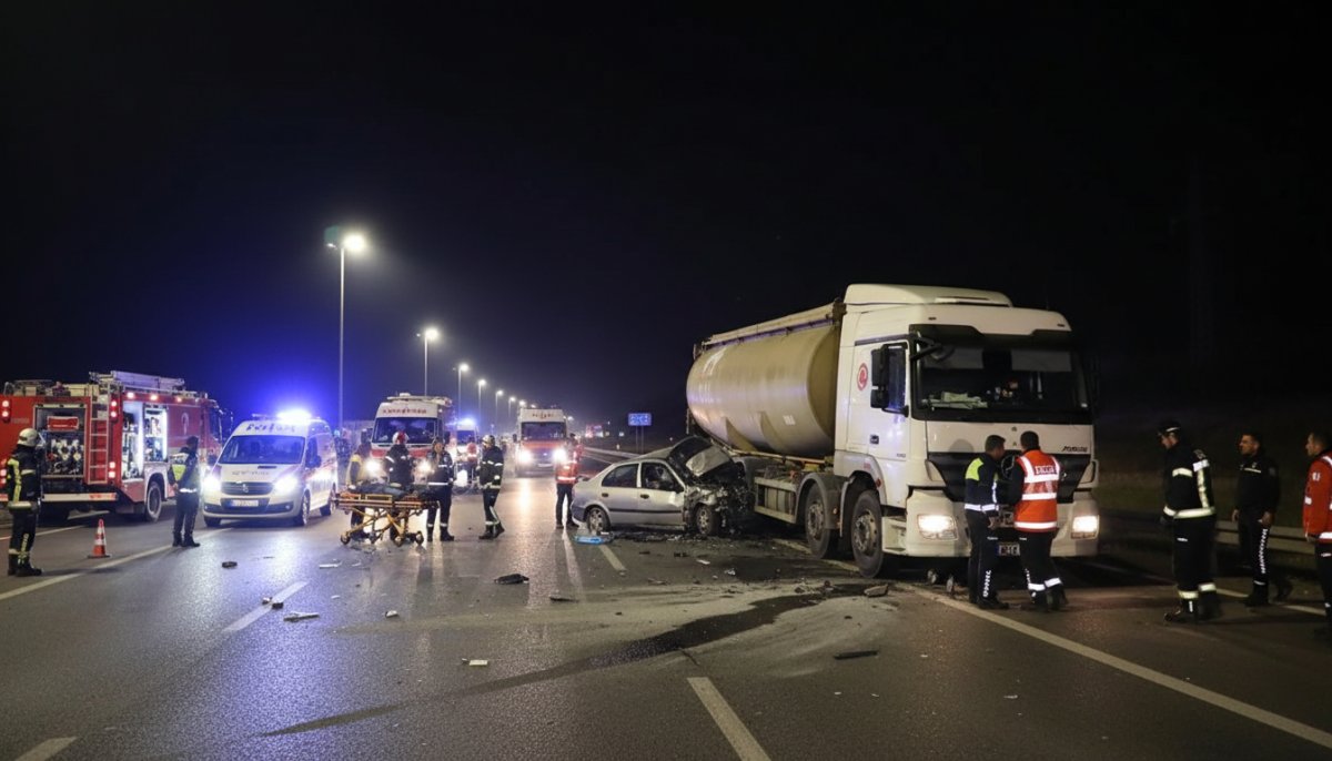 Polatlı'da Kamyona Çarpan Otomobilde 3 Kişi Hayatını Kaybetti