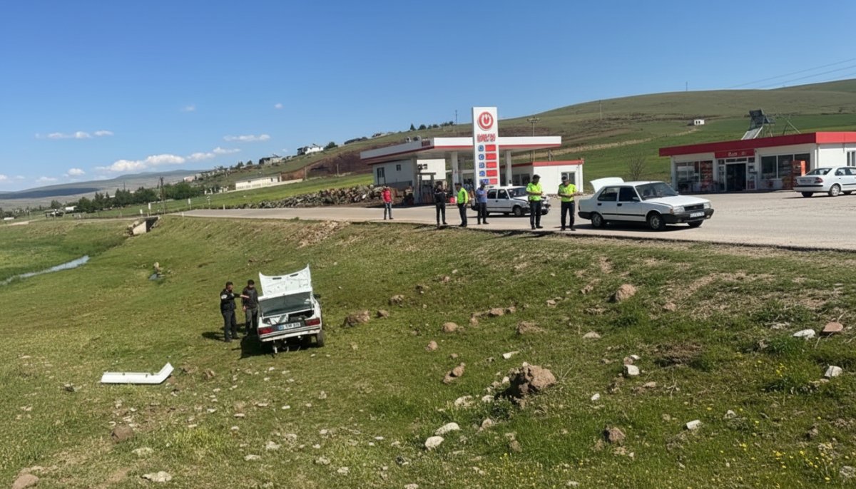 Şanlıurfa'da akaryakıt istasyonunda faciadan dönüldü: Otomobil şarampole uçtu!