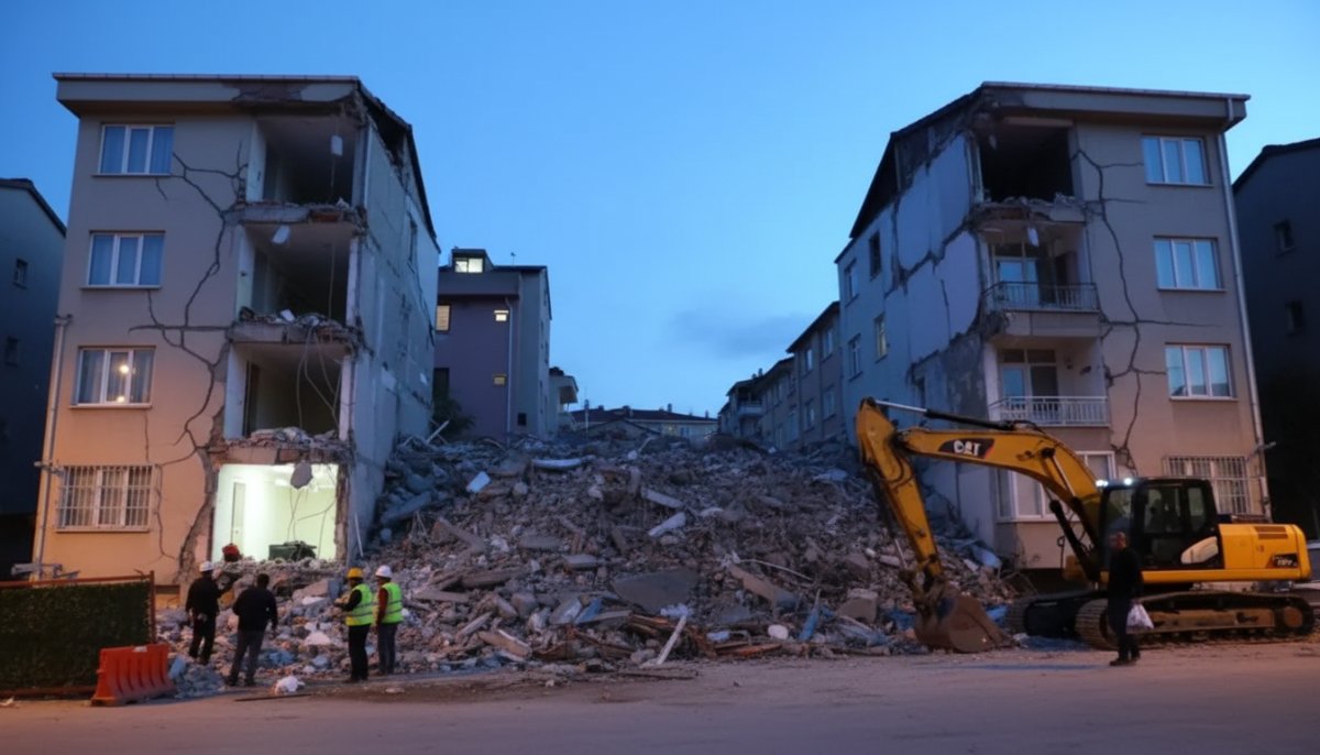 Kağıthane'de kentsel dönüşüm yıkımı: 2 bina hasar gördü, sakinler boşaltıldı