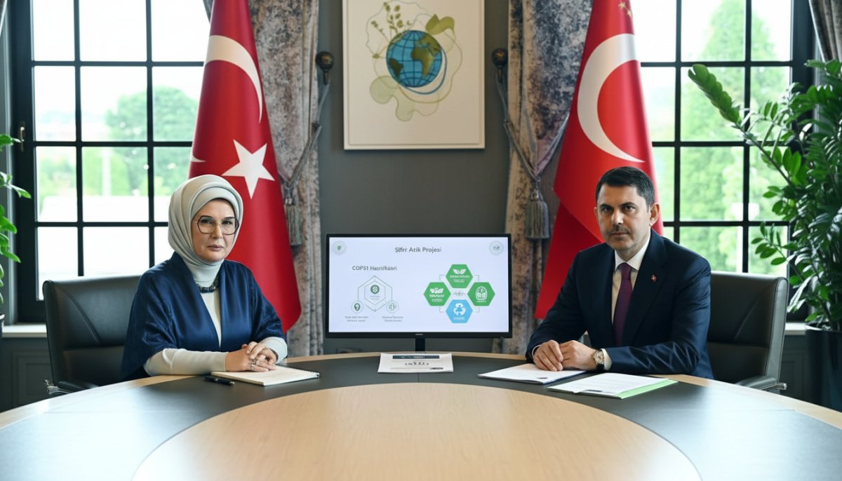 Emine Erdoğan, Çevre Bakanı Murat Kurum ile Sıfır Atık ve COP31 Hazırlıklarını Görüştü