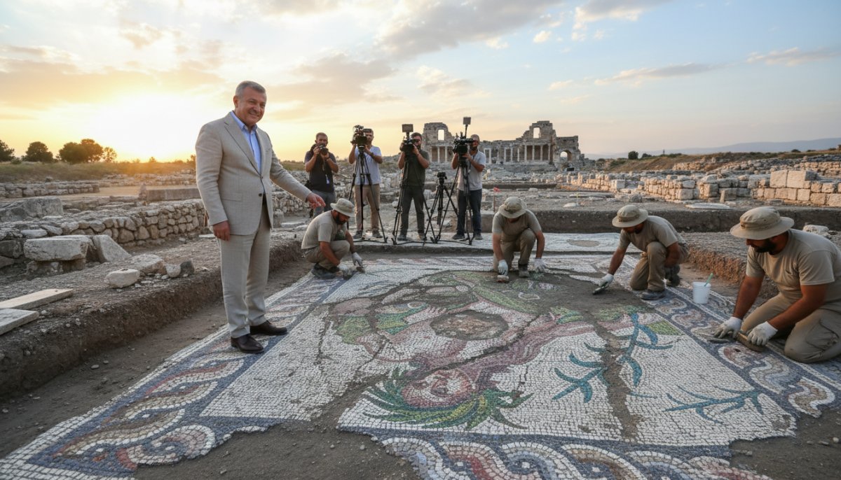 Bakan Ersoy'dan Aspendos Müjdesi: Eurymedon Mozaiği Gün Yüzüne Çıktı