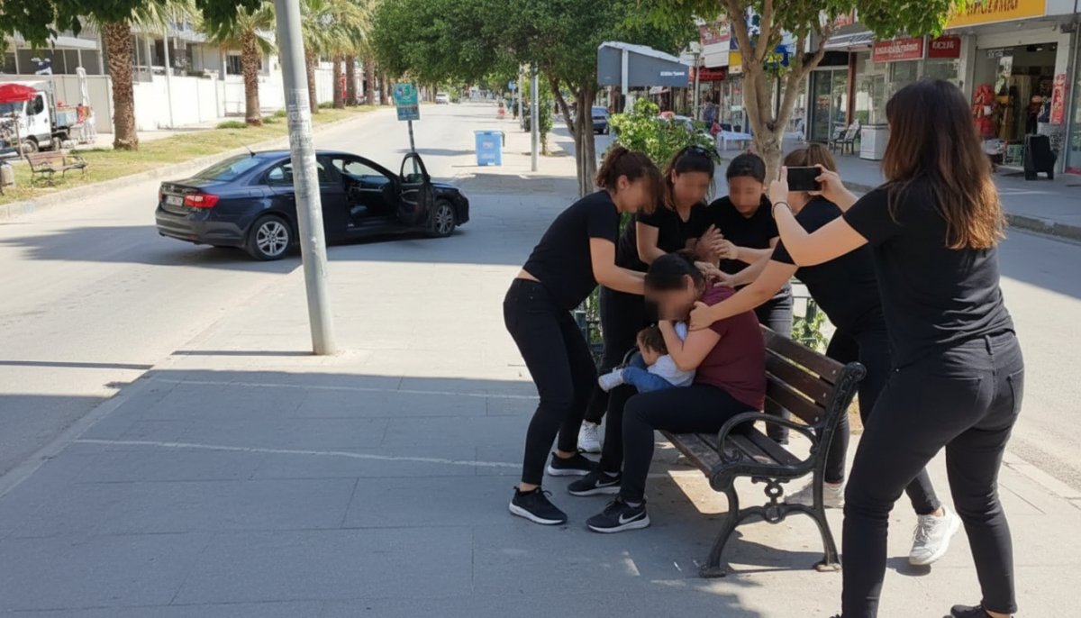 Antalya'da korku dolu anlar! Çocuğuyla bankta oturan kadına 5 kişinin saldırısı: Darbedilip videoya aldılar!