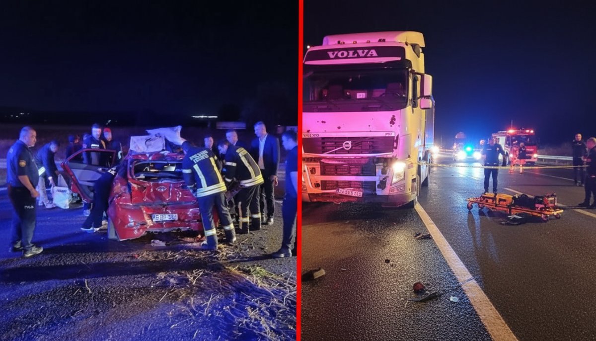 Bolu'da TIR Kırmızı Işıkta Bekleyen Otomobile Çarptı: 3 Yaralı