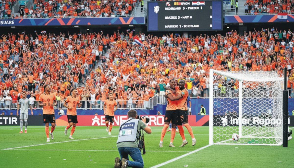 Dünya Kupası'nda Hollanda'dan Gol Yağmuru: İsveç 5-1, Brezilya ve Fas da Kazandı