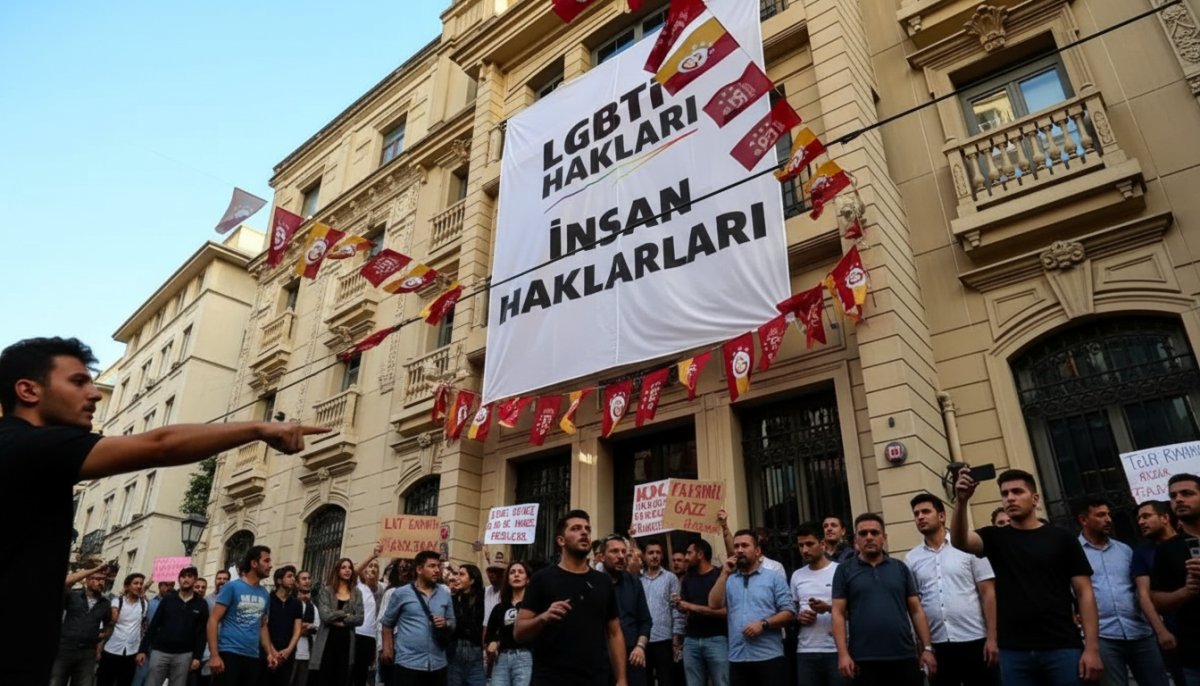 İstanbul Barosu'na LGBT Pankartı Asıldı