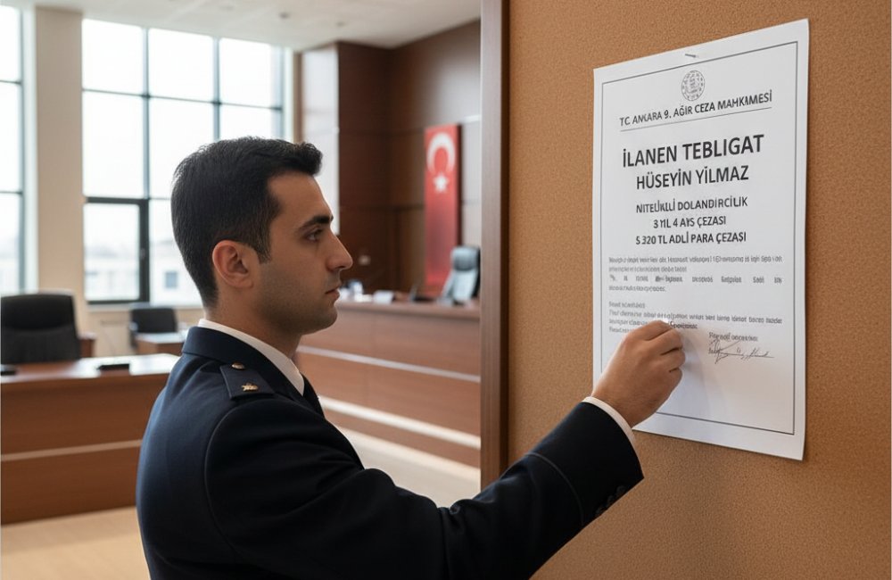 Ankara 9. Ağır Ceza Mahkemesi'nden Hüseyin Yılmaz'a Nitelikli Dolandırıcılık Cezası İlanen Tebliğ Ediliyor