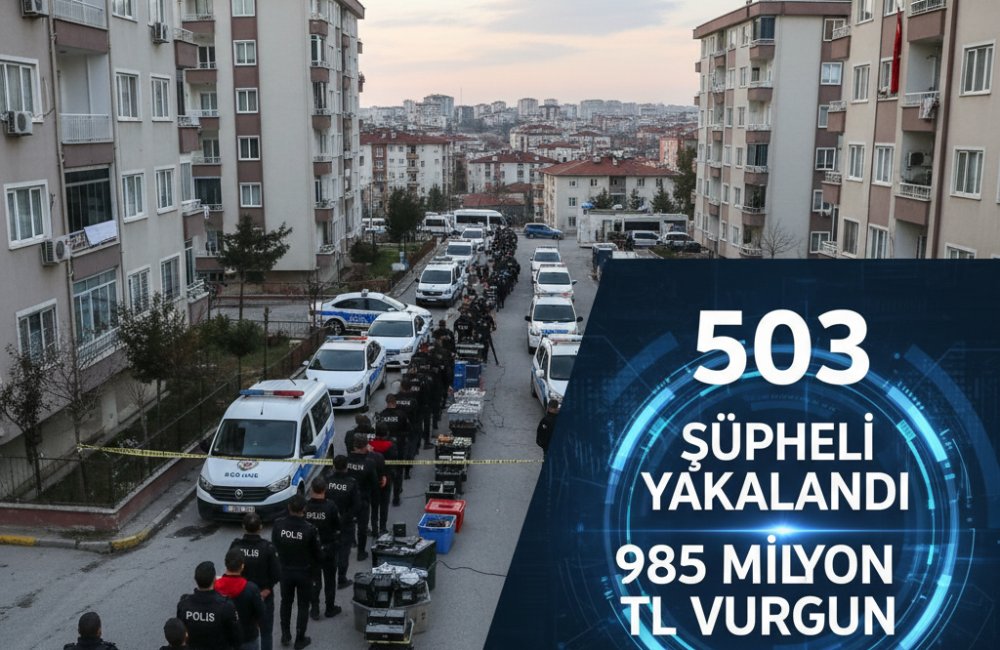 17 ilde siber dolandırıcılık şebekelerine büyük operasyon: 503 şüpheli yakalandı, 985 milyon TL vurgun