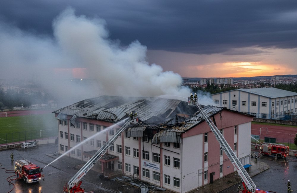 Kastamonu'da Spor Kompleksine Yıldırım Düştü: Yangın 2 Saatte Söndürüldü