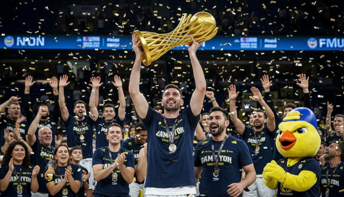 Fenerbahçe Beko Şampiyonluk Kupasını Kaldırdı