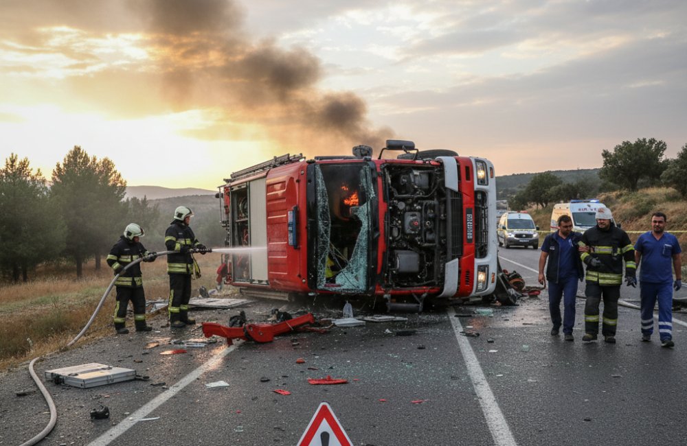 İzmir'de İhbara Giden İtfaiye Aracı Devrildi: 2 Yaralı