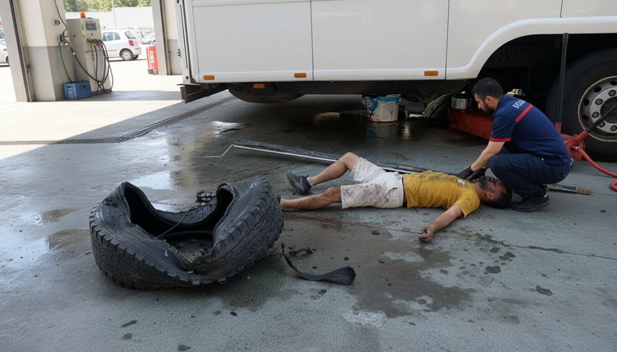 Sakarya'da Korkutan Olay: Tır Lastiği Tamiri Sırasında Patlama! Hakkı Umut Çamurcan Ağır Yaralandı