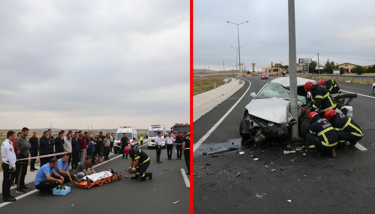Nevşehir'de kontrolden çıkan otomobil direğe çarptı: 15 yaşındaki çocuk hayatını kaybetti, 3 yaralı