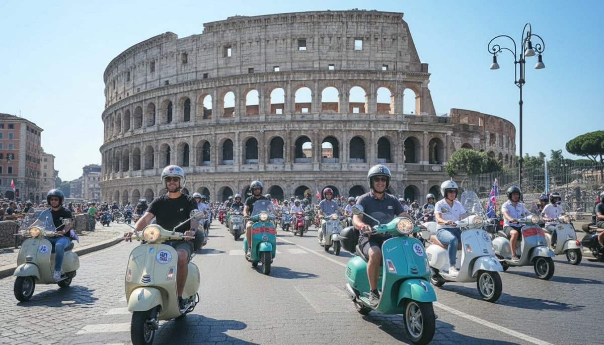 Vespa'nın 80. Yılı Roma'da Görkemli Kortejle Kutlandı