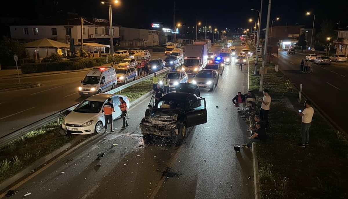 Düzce'de kavşakta iki otomobil çarpıştı: 5 yaralı