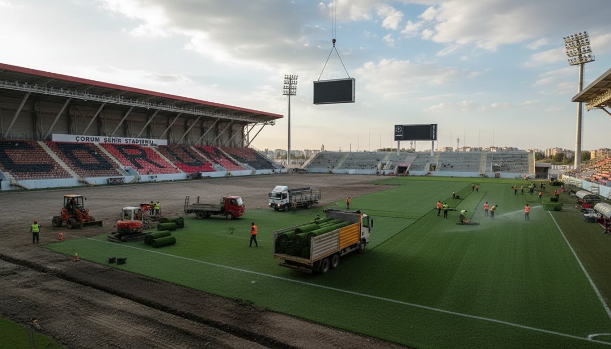 Çorum FK Stadyumunda Süper Lig Hazırlıkları
