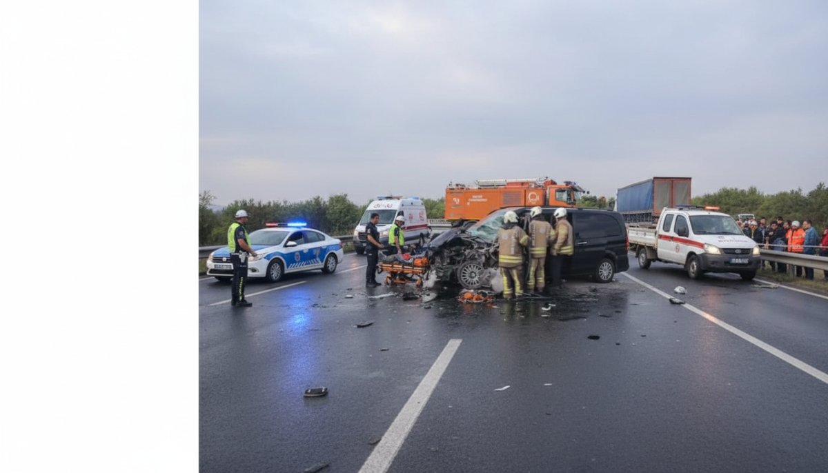 Kemerburgaz Havalimanı Yolu'nda Kaza! Minibüsle Kamyonet Çarpıştı, Yaralılar Var