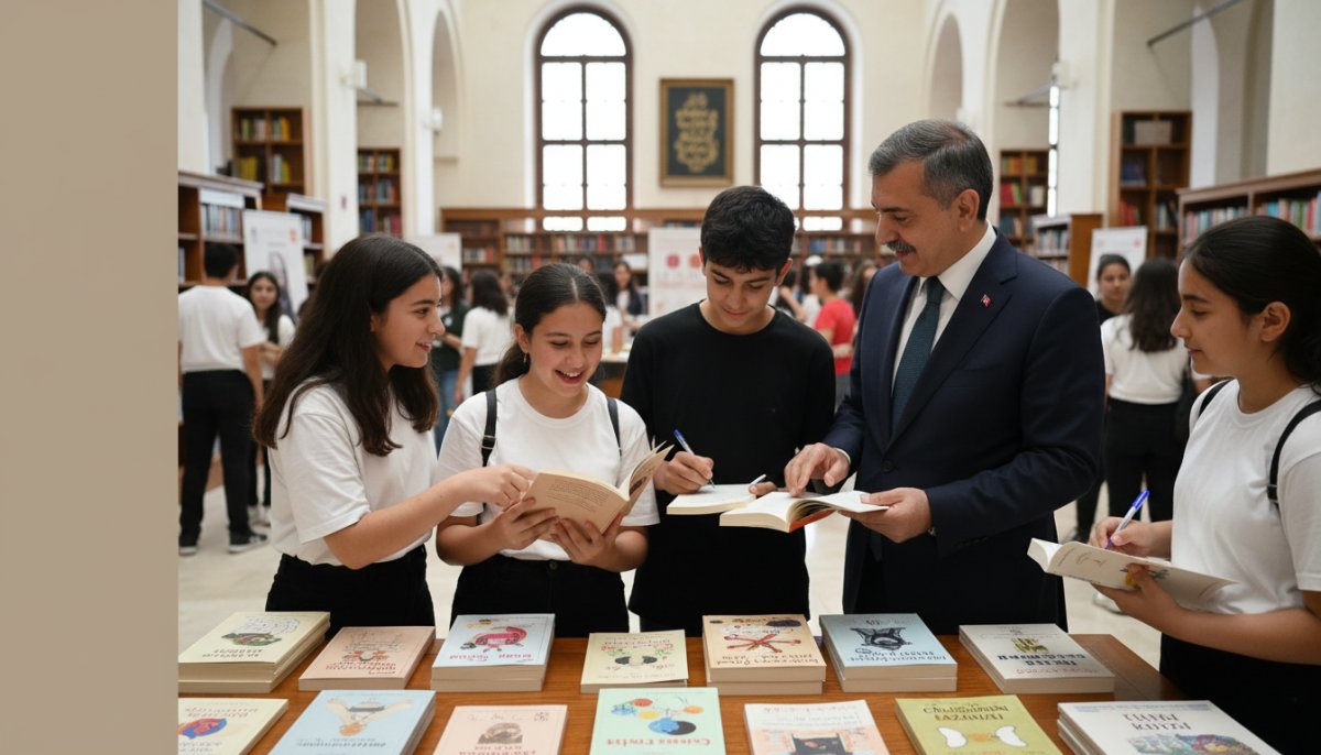 Bakan Yusuf Tekin, Geleceğin Yazarları Projesi Fuarında Öğrencilerle Buluştu