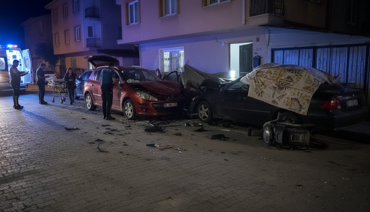 Eskişehir'de Park Halindeki Araçlara Çarpma Anı Kamerada