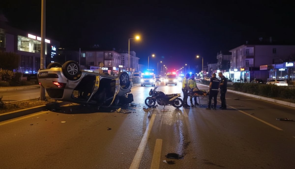 Kocaeli'nde Motosiklet ve Otomobil Çarpışması: 1'i Ağır 4 Yaralı