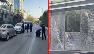 Beykoz'da iş merkezine silahlı saldırı: Şüpheliler motosikletle kaçtı