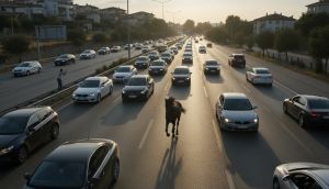 Bursa'da Başıboş At Trafiği Altüst Etti: Korku Dolu Anlar Kamerada