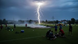 Almanya'da Spor Kampına Yıldırım Düştü: 10 Kişi Yaralandı