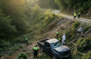 Ardeşen'de uçuruma yuvarlanan kamyonetteki çift hayatını kaybetti