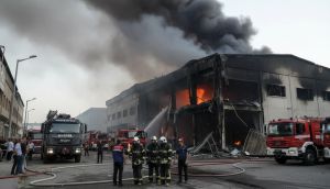 Konya'da yatak fabrikasında korkutan yangın! 1 itfaiye eri yaralandı