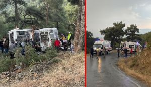 İzmir'de Can Pazarı: İşçi Servisi Şarampole Devrildi, 22 Yaralı!