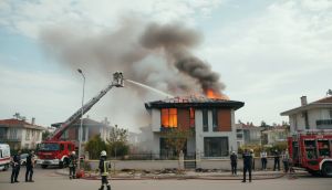 Tuzla'da Villada Çıkan Yangın İtfaiye Müdahalesiyle Söndürüldü