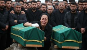 Denizli'deki Otobüs Kazasında Hayatını Kaybeden Baba ve 9 Aylık Oğlu Aynı Mezarda Yan Yana Toprağa Verildi