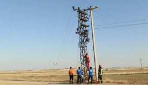 Şanlıurfa'da Elektrik Akımına Kapılan İşçi Direkte Asılı Kaldı